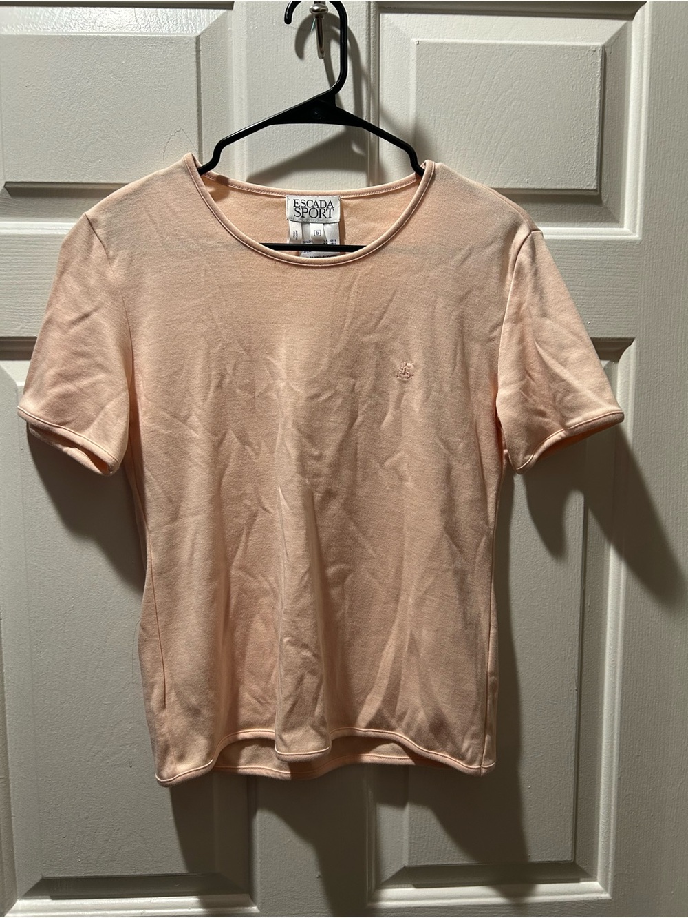 Escada Sport Women’s Peach Short Sleeve Crewneck Babydoll Tee T-Shirt Size Small